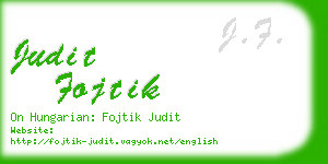 judit fojtik business card